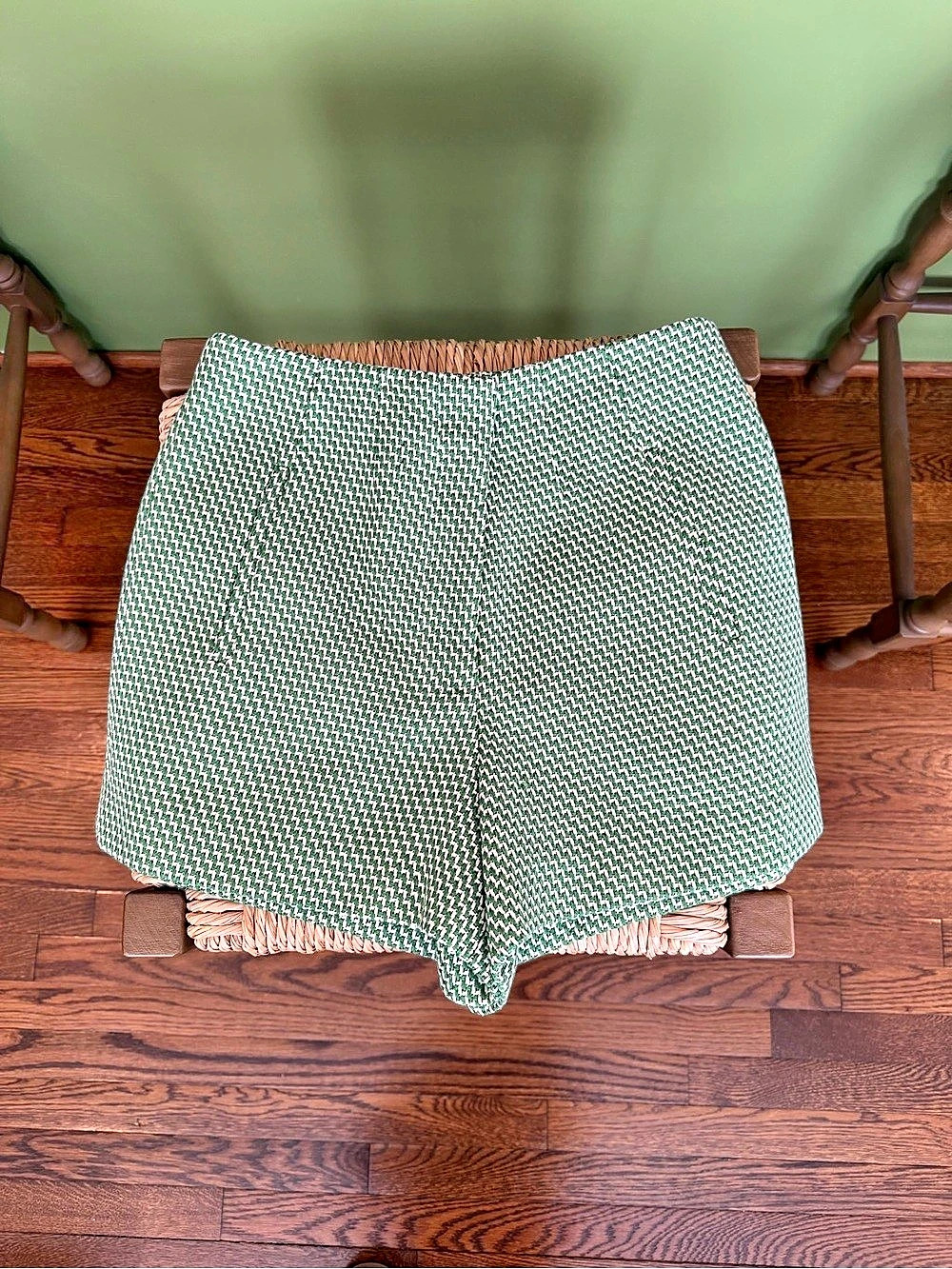 Veronica Beard Green Jasmine Tweed Shorts